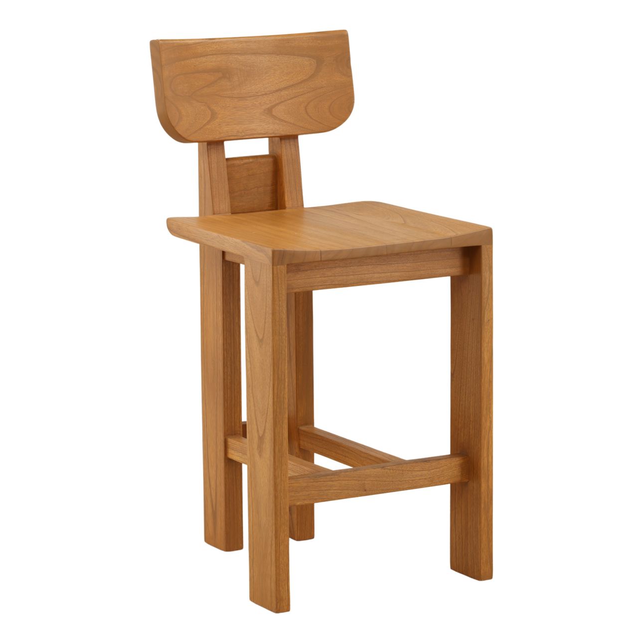 Natural Mindi Wood Stool 18 in Wide