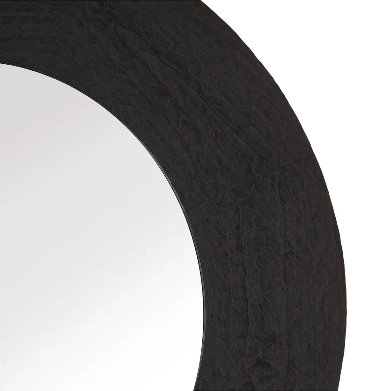 Black Mindi Wood Mirror 55 in Wide