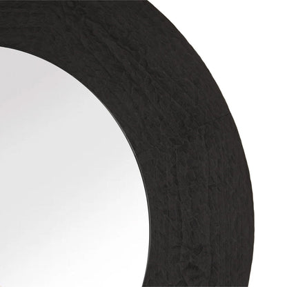 Black Mindi Wood Mirror 55 in Wide