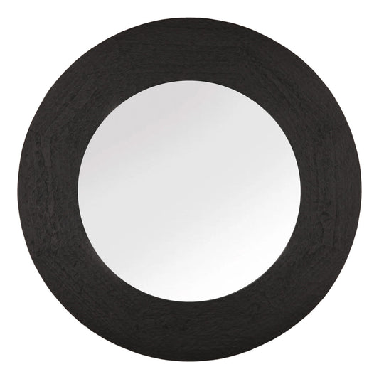Black Mindi Wood Mirror 55 in Wide