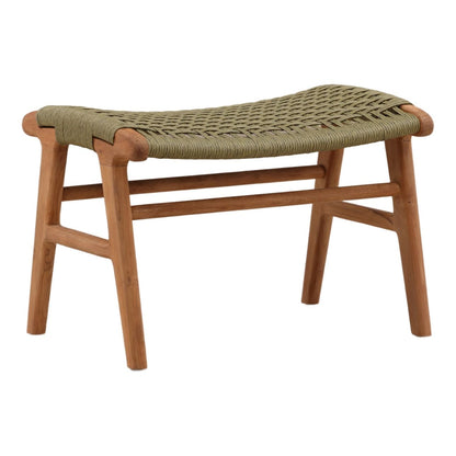 Refined Synthetic Rope and Teak Wood Bench