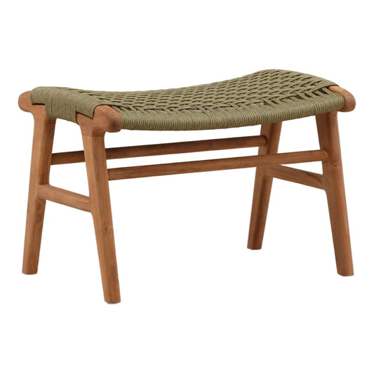 Refined Synthetic Rope and Teak Wood Bench