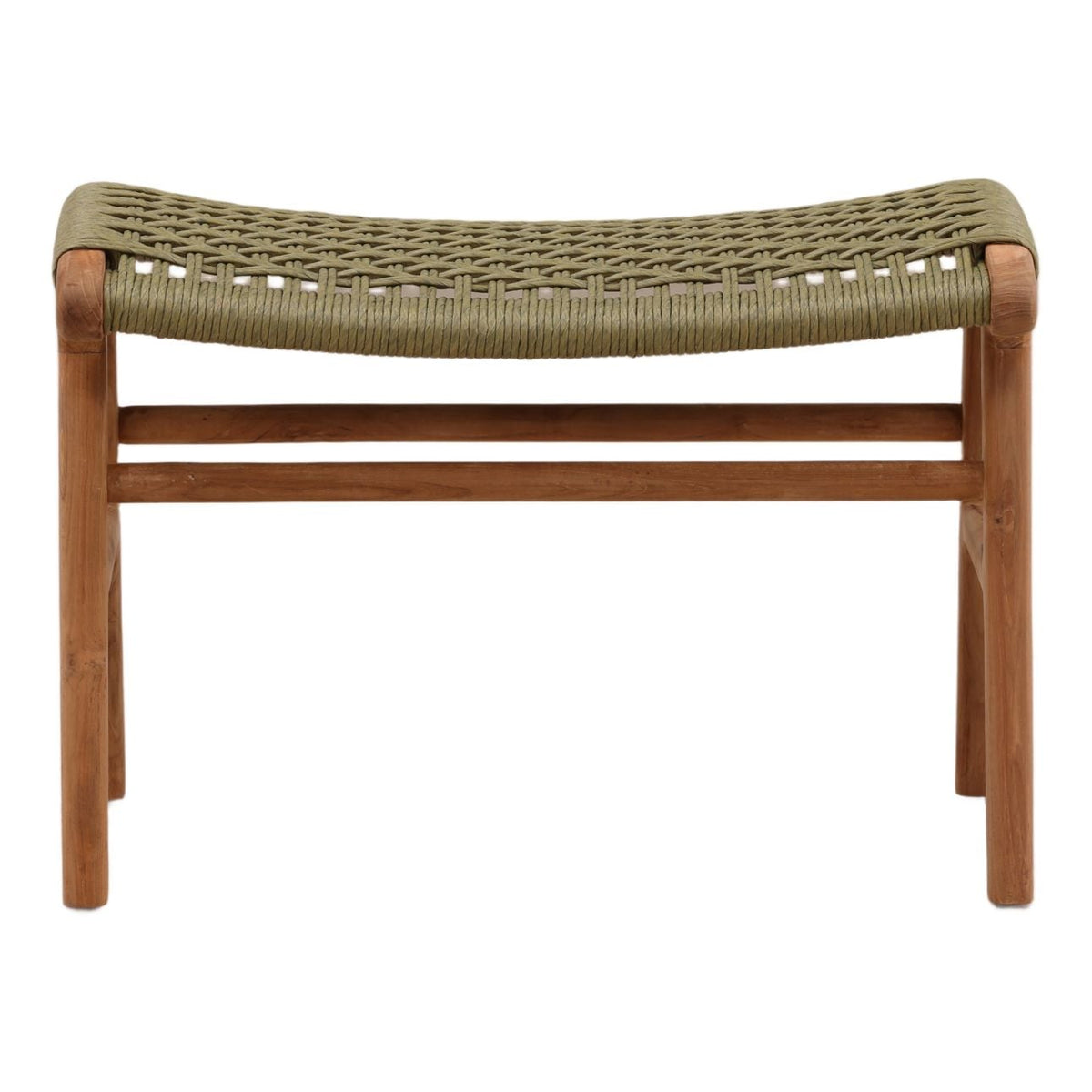 Refined Synthetic Rope and Teak Wood Bench