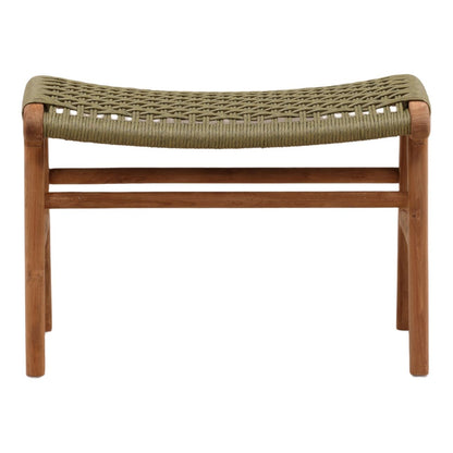 Refined Synthetic Rope and Teak Wood Bench