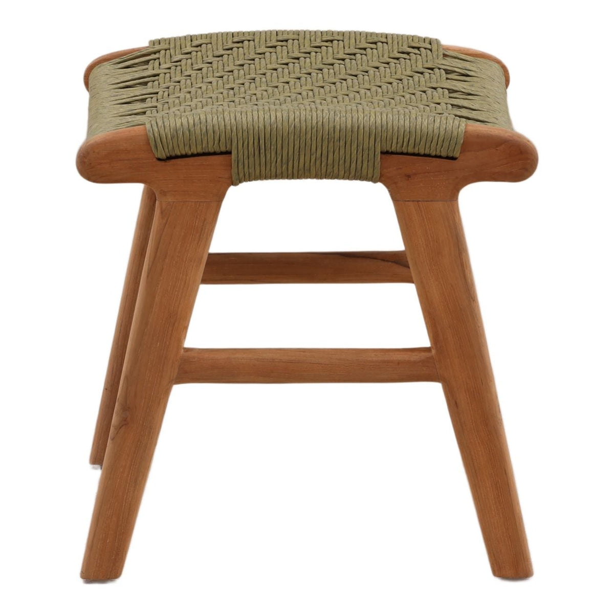 Refined Synthetic Rope and Teak Wood Bench