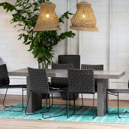 Dark Grey Lightweight Concrete Table 79 in Wide