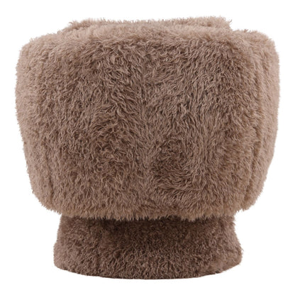 Taupe Faux Fur Fabric Chair 29.5 in Wide