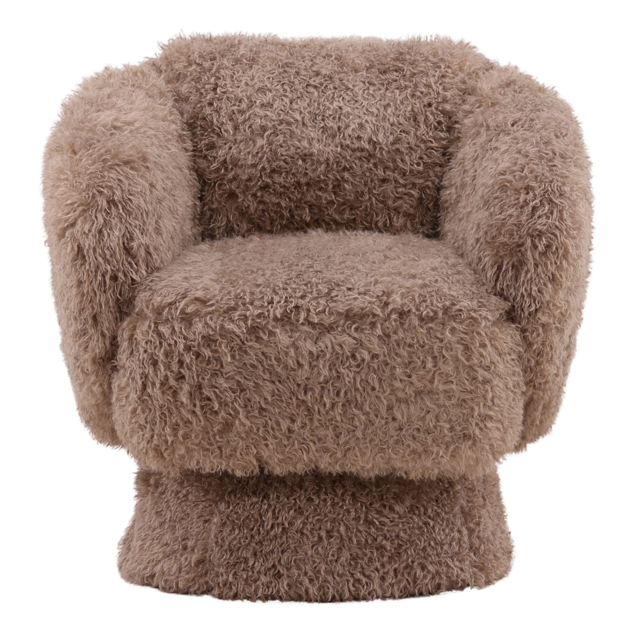 Taupe Faux Fur Fabric Chair 29.5 in Wide