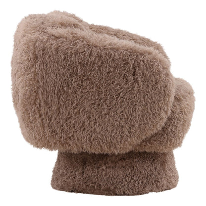 Taupe Faux Fur Fabric Chair 29.5 in Wide