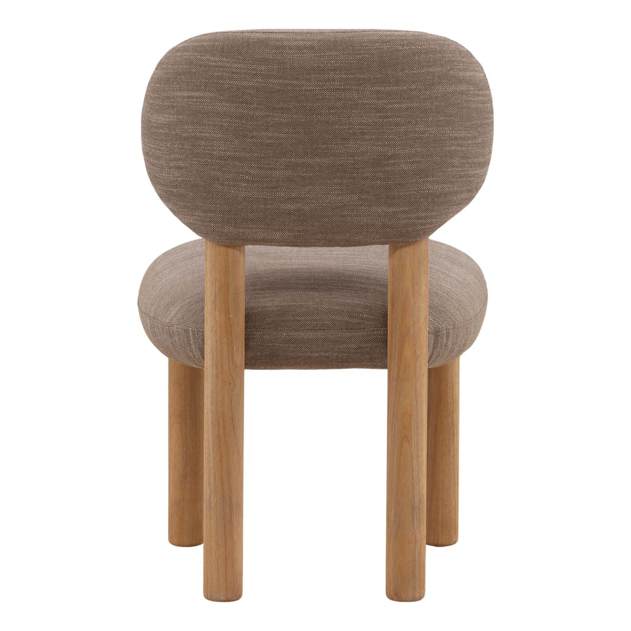Brown and Natural Canvas Fabric and Rubber Wood Chair 21.5 in Wide