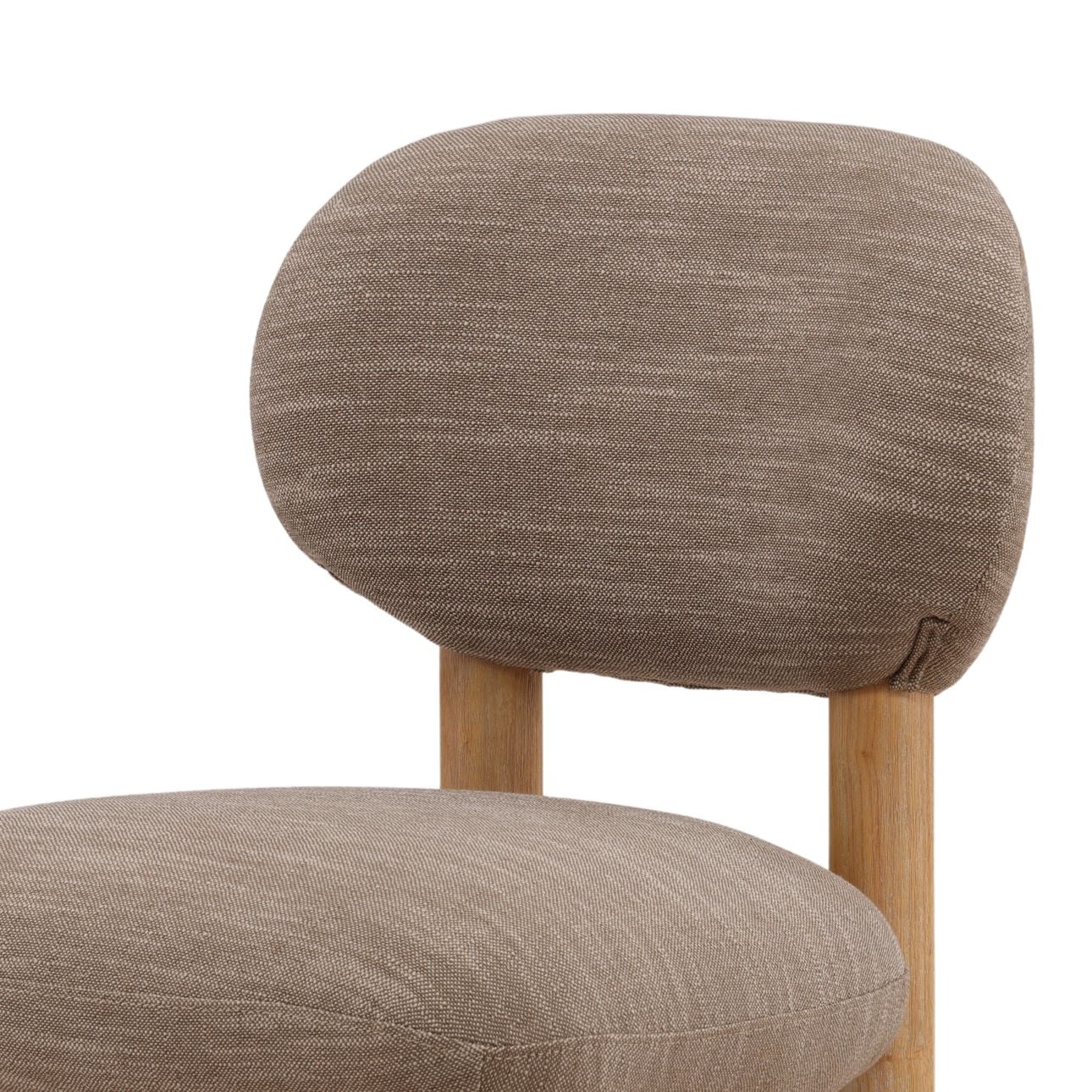 Brown and Natural Canvas Fabric and Rubber Wood Chair 21.5 in Wide