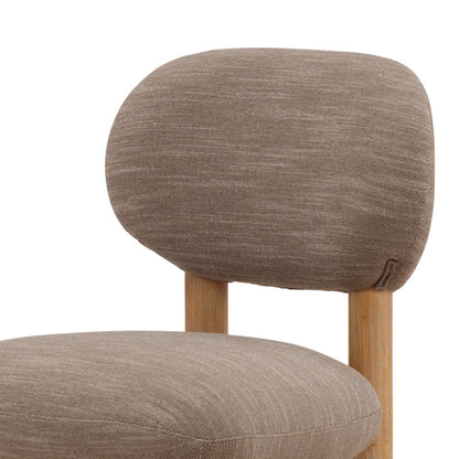 Brown and Natural Canvas Fabric and Rubber Wood Chair 21.5 in Wide