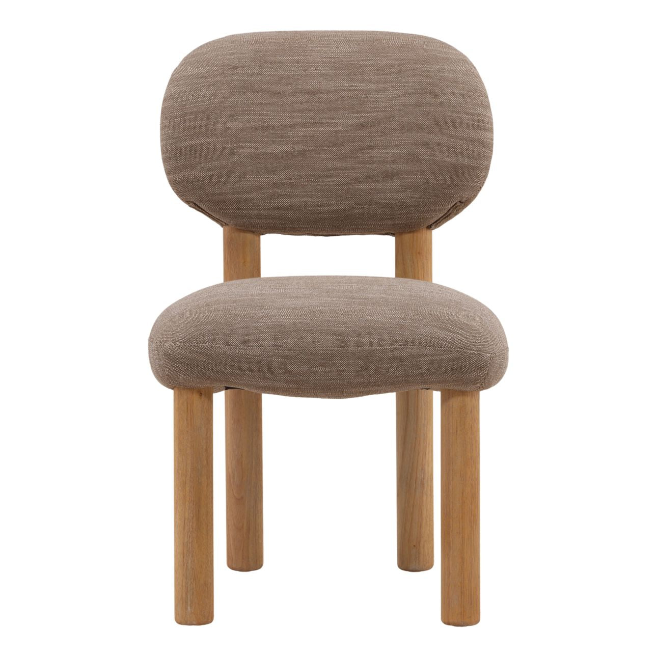 Brown and Natural Canvas Fabric and Rubber Wood Chair 21.5 in Wide