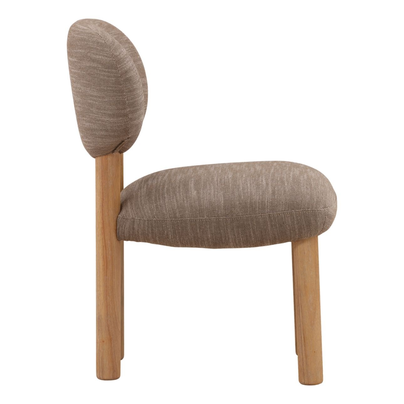 Brown and Natural Canvas Fabric and Rubber Wood Chair 21.5 in Wide