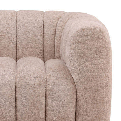 Sand Plain Woven Chenille Fabric Chair 43.5 in Wide