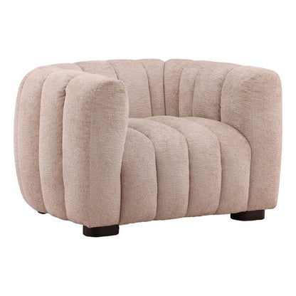 Sand Plain Woven Chenille Fabric Chair 43.5 in Wide