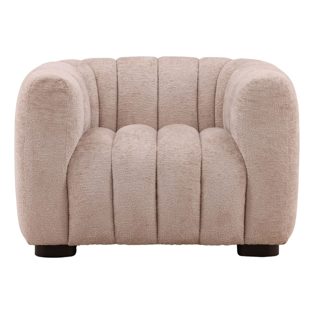 Sand Plain Woven Chenille Fabric Chair 43.5 in Wide