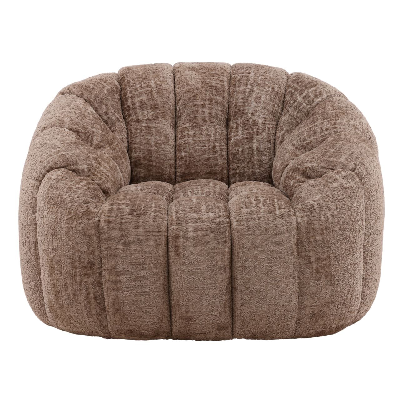 Brown Textured Chenille Fabric Chair 42 in Wide
