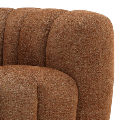 Eva Brown Chenille Fabric Sofa 94.5 in Wide