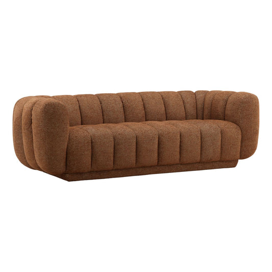 Eva Brown Chenille Fabric Sofa 94.5 in Wide