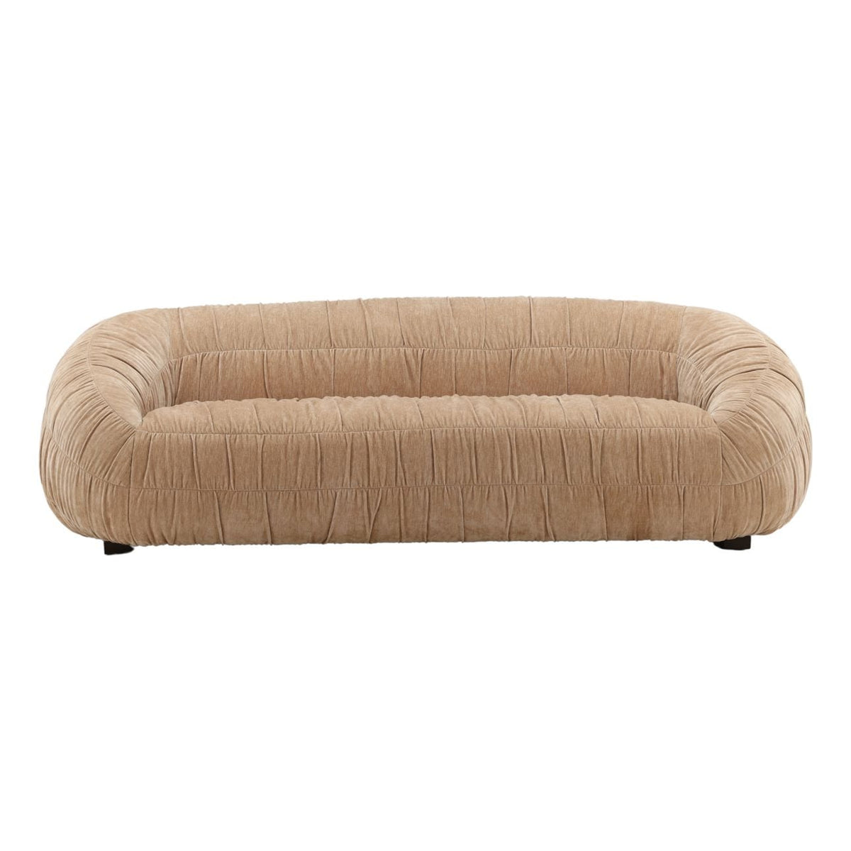 Crafted Ruched Velvet Fabric Sofa