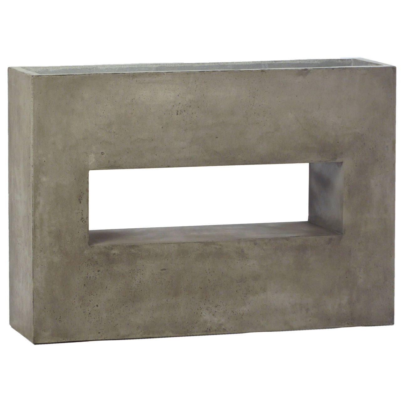 Grey Concrete Finish Lightweight Concrete Planter 39 in Wide