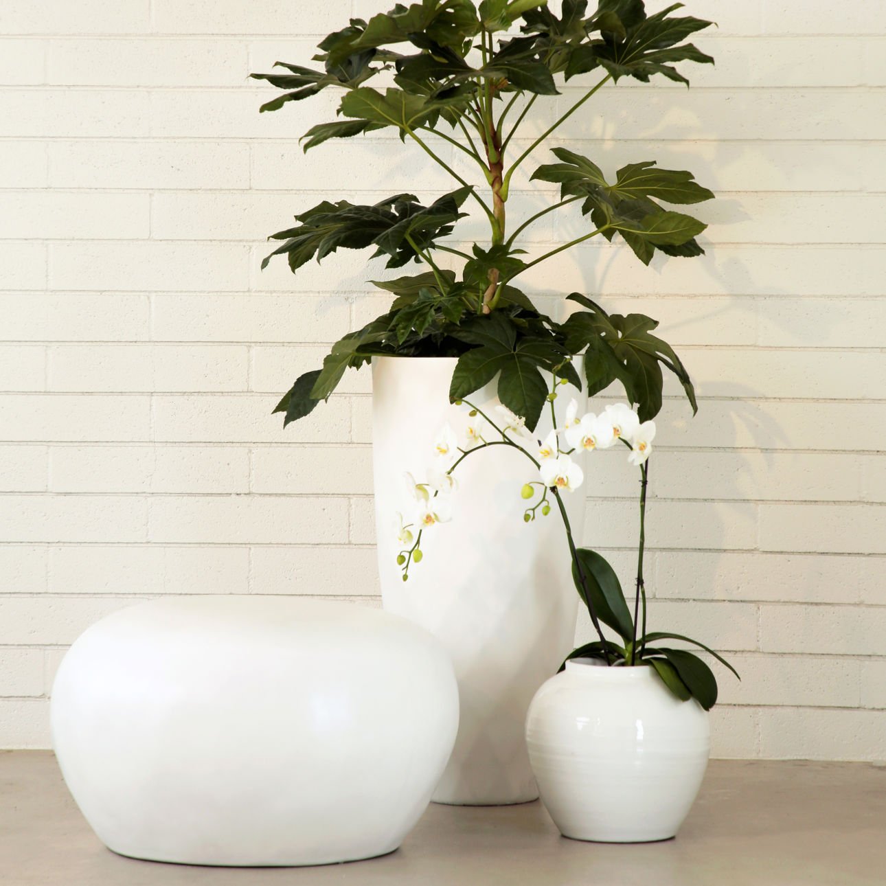 Natural White Sealed with Acrylic Lightweight Concrete Pebblestone 30 in Wide