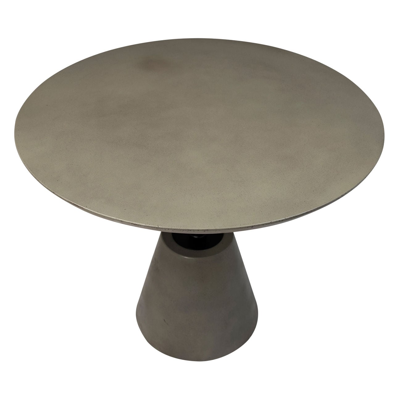 Dark Grey Concrete Finish and Black Metal Lightweight Concrete and Steel Table 35 in Wide