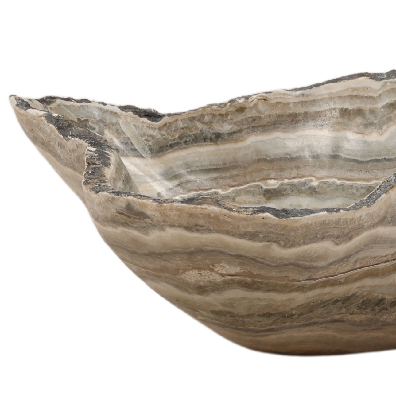 Natural Onyx Stone Bowl 12 in Wide