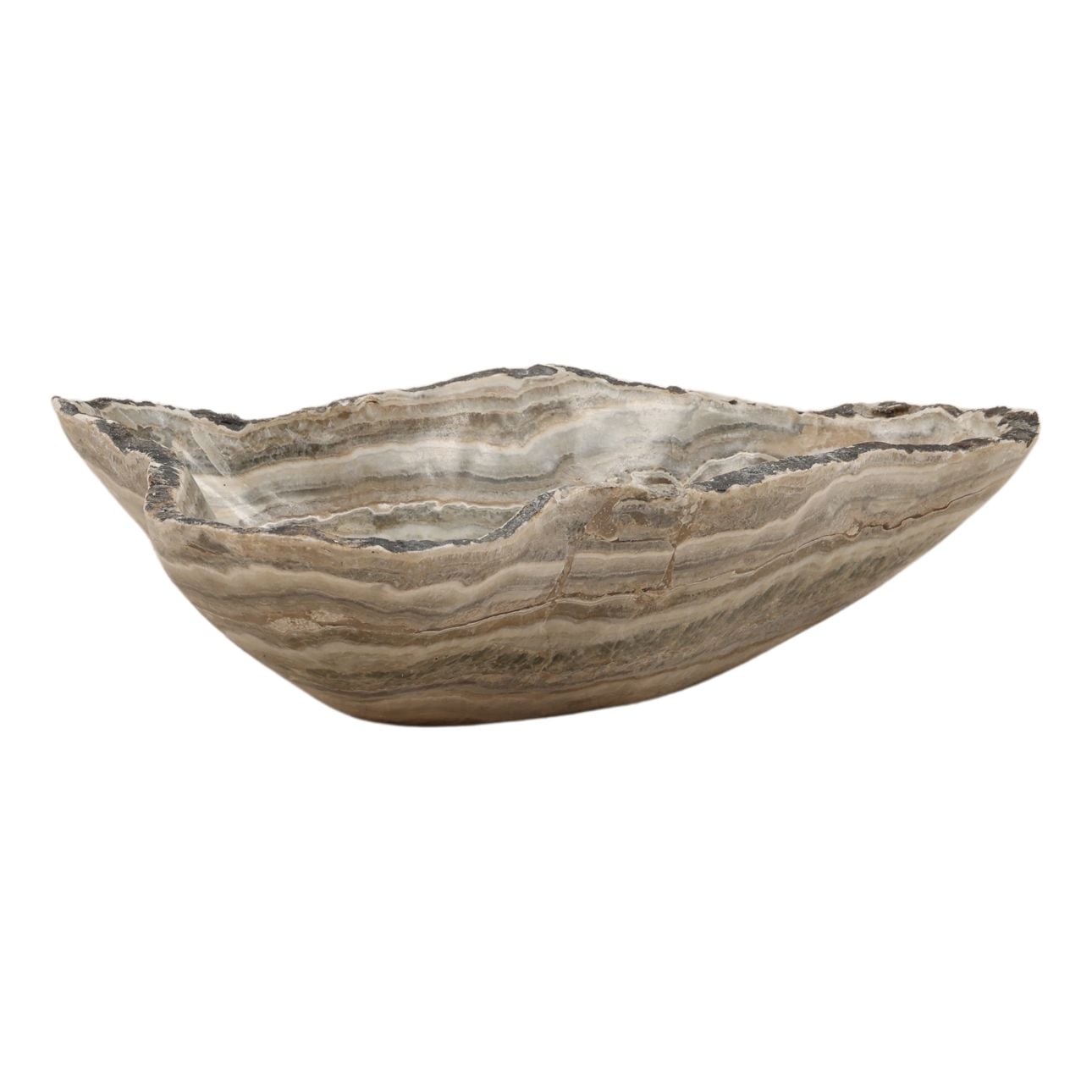 Natural Onyx Stone Bowl 12 in Wide