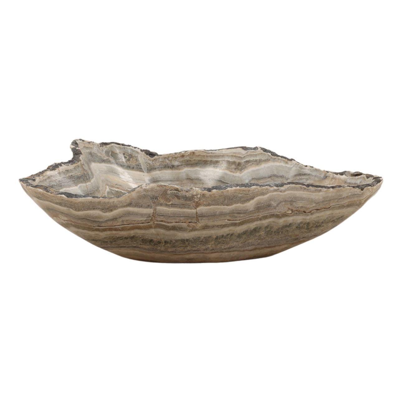 Natural Onyx Stone Bowl 12 in Wide