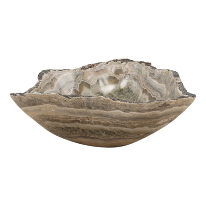 Natural Onyx Stone Bowl 12 in Wide