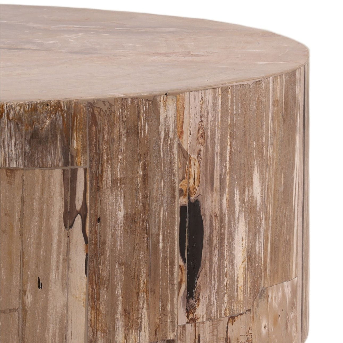 Heritage Petrified Wood and Metal Coffee Table