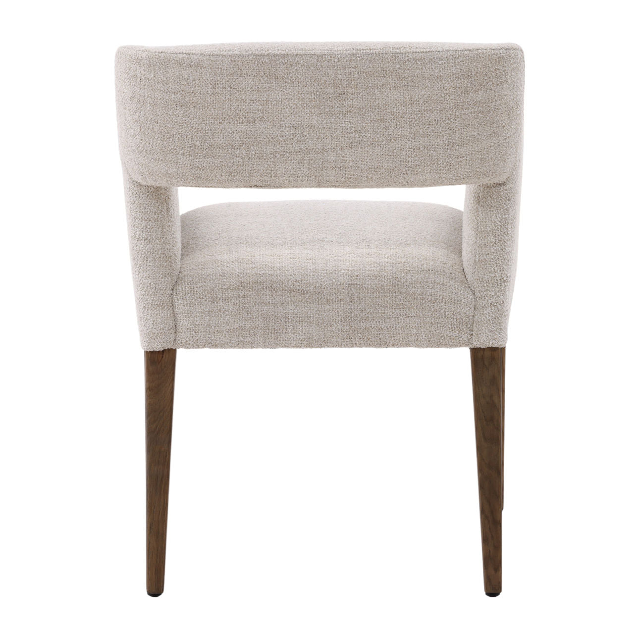 Cream and Dark Natural Polyester Blend Upholstery and Oak Wood Chair 24 in Wide