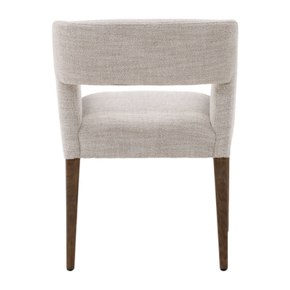 Cream and Dark Natural Polyester Blend Upholstery and Oak Wood Chair 24 in Wide