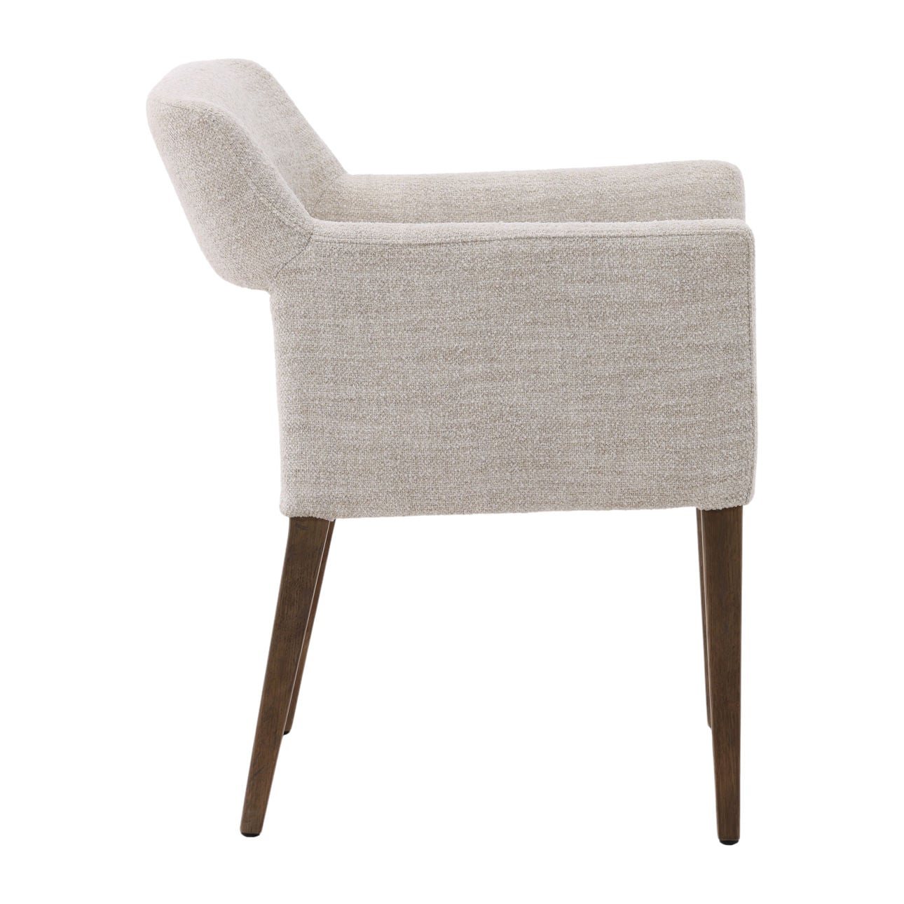 Cream and Dark Natural Polyester Blend Upholstery and Oak Wood Chair 24 in Wide