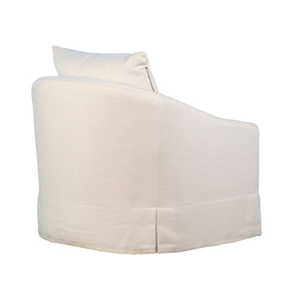 Natural White Rayon Linen Upholstery Chair 33 in Wide