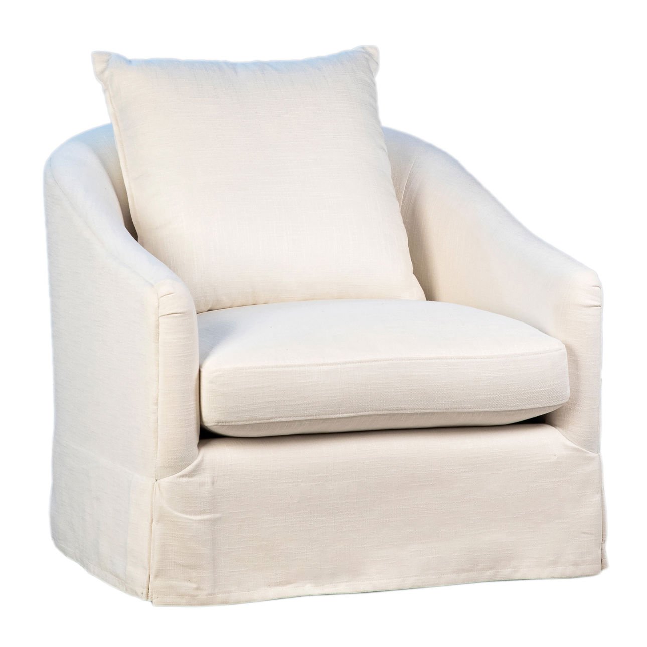 Natural White Rayon Linen Upholstery Chair 33 in Wide