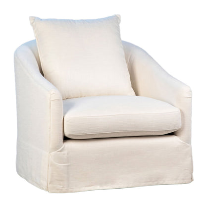 Natural White Rayon Linen Upholstery Chair 33 in Wide