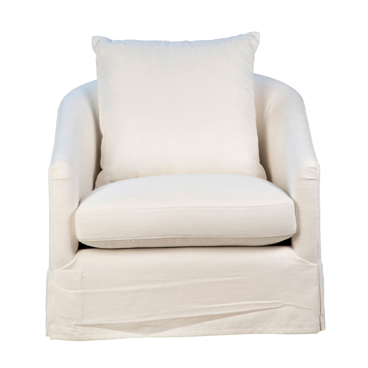 Natural White Rayon Linen Upholstery Chair 33 in Wide