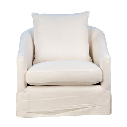 Natural White Rayon Linen Upholstery Chair 33 in Wide