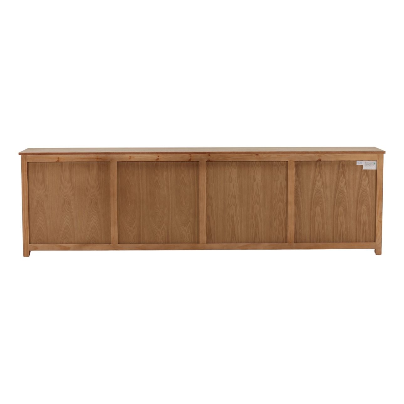 Light Warm Wash Sealed Finish Reclaimed Pine Wood Sideboard 109.5 in Wide