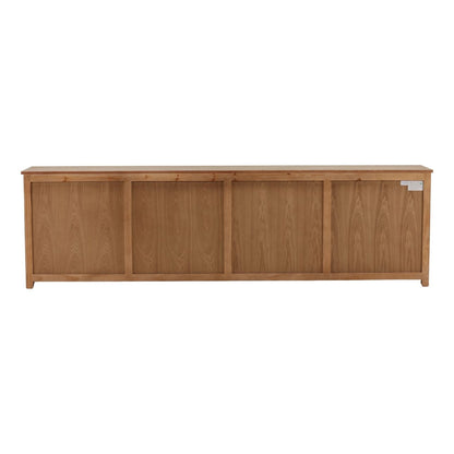 Light Warm Wash Sealed Finish Reclaimed Pine Wood Sideboard 109.5 in Wide