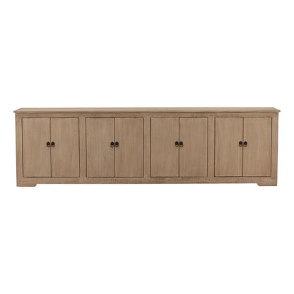 Light Warm Wash Sealed Finish Reclaimed Pine Wood Sideboard 109.5 in Wide
