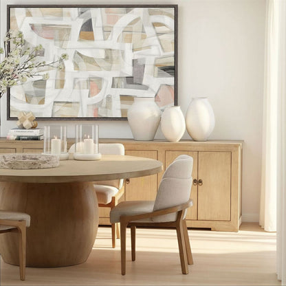 Light Warm Wash Sealed Finish Reclaimed Pine Wood Sideboard 109.5 in Wide