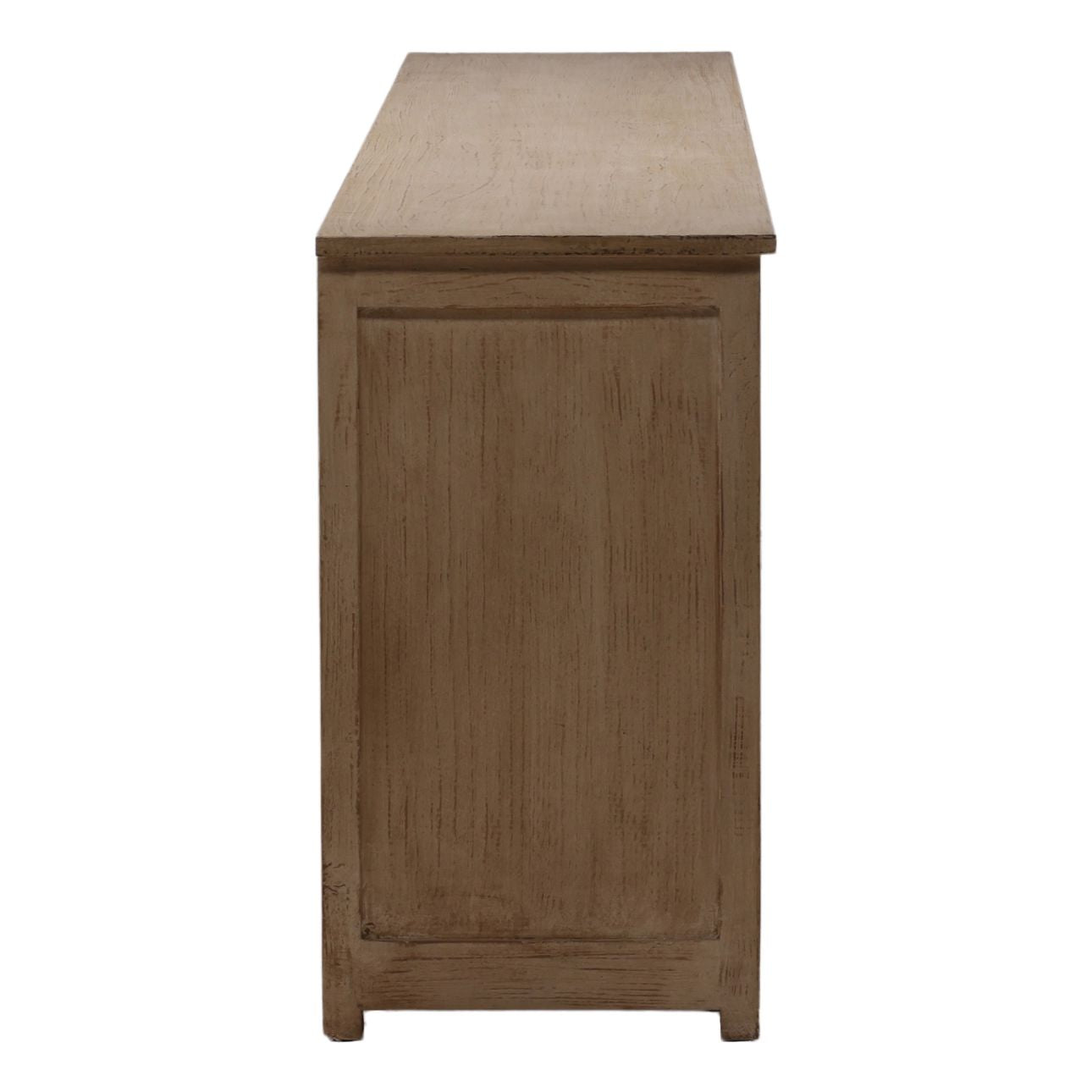 Light Warm Wash Sealed Finish Reclaimed Pine Wood Sideboard 109.5 in Wide