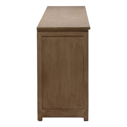 Light Warm Wash Sealed Finish Reclaimed Pine Wood Sideboard 109.5 in Wide