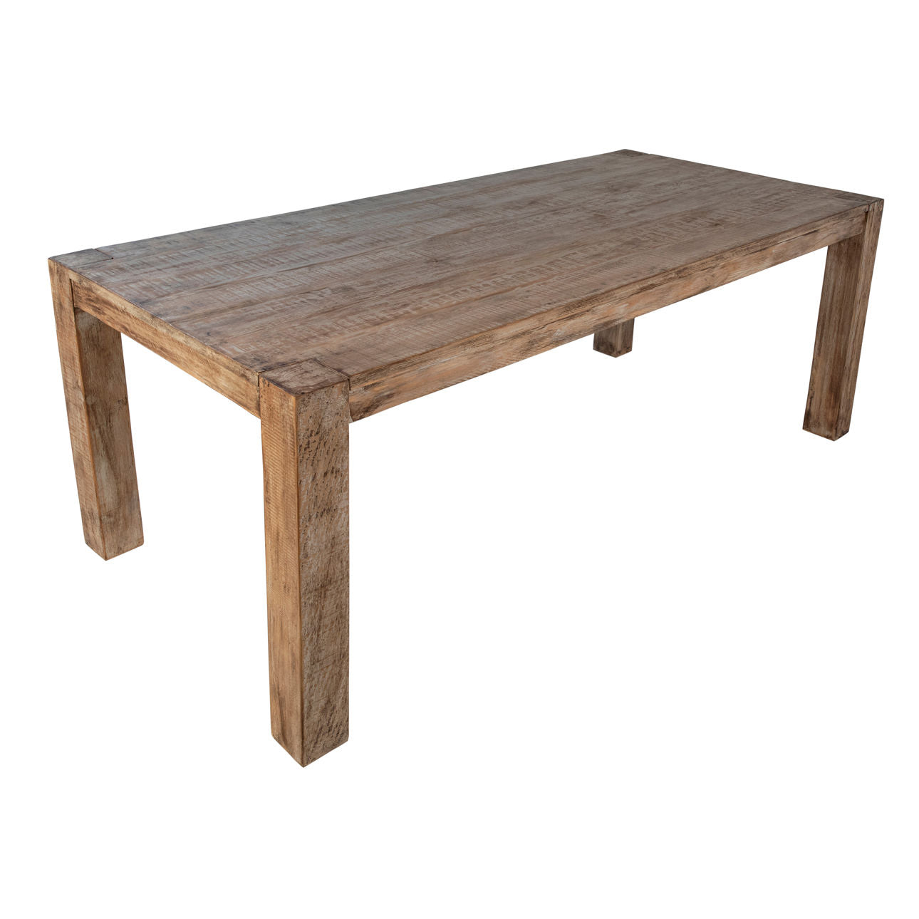 Natural Warm Wash with Water Base Sealed Finish Reclaimed Pine Wood Table 79 in Wide