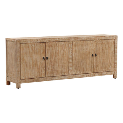 Natural with Water Base Sealed Finish Reclaimed Pine Wood Sideboard 87 in Wide