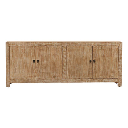 Natural with Water Base Sealed Finish Reclaimed Pine Wood Sideboard 87 in Wide